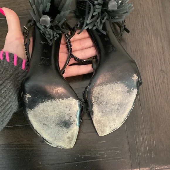 Louis Vuitton  Black Beaded Women's Sandals - Picture 9 of 11